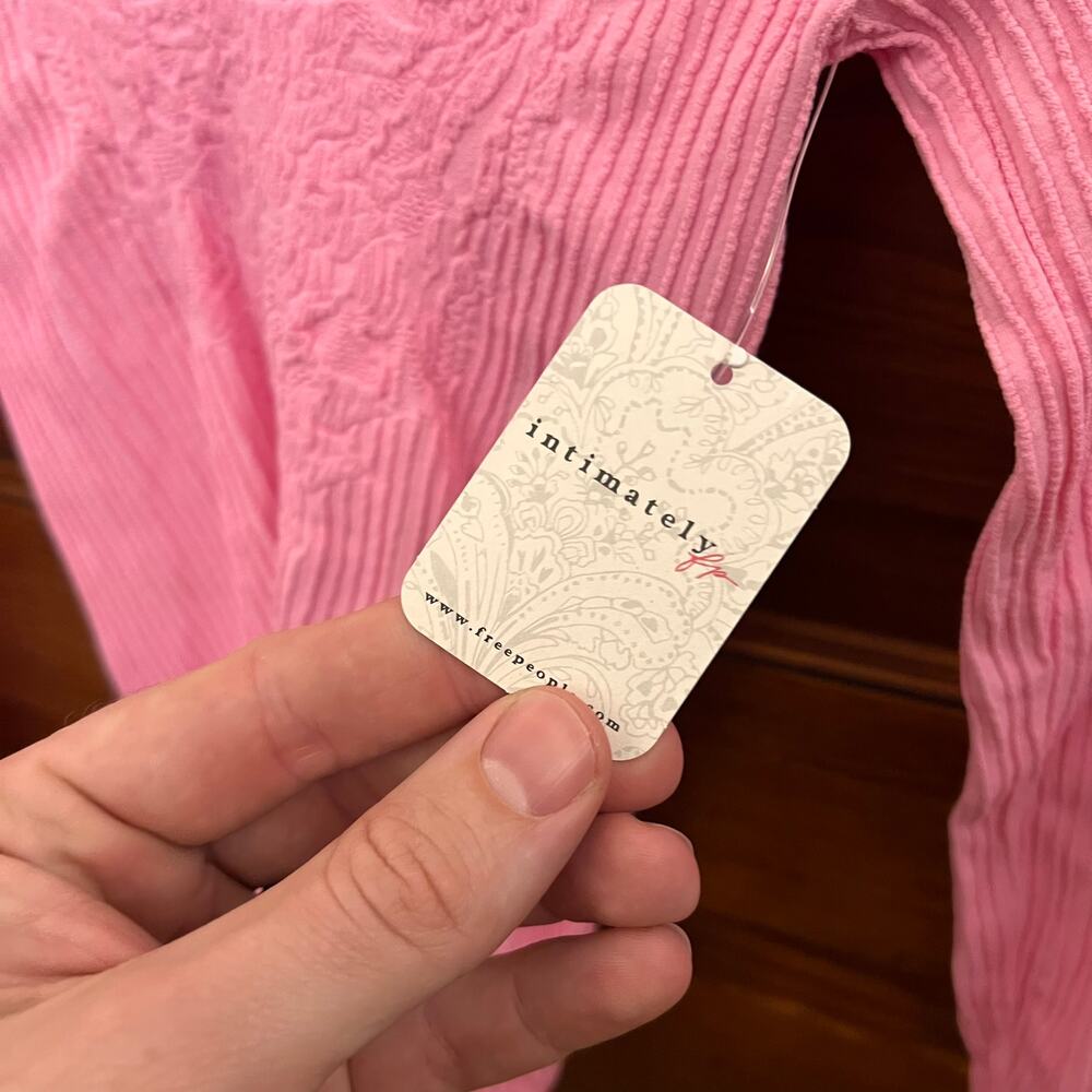 Free People Dynamic Duo Long Sleeve sz M/L NWT's Pink $58 - Picture 4 of 6